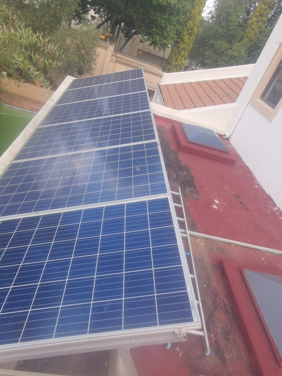 solar panels on roof